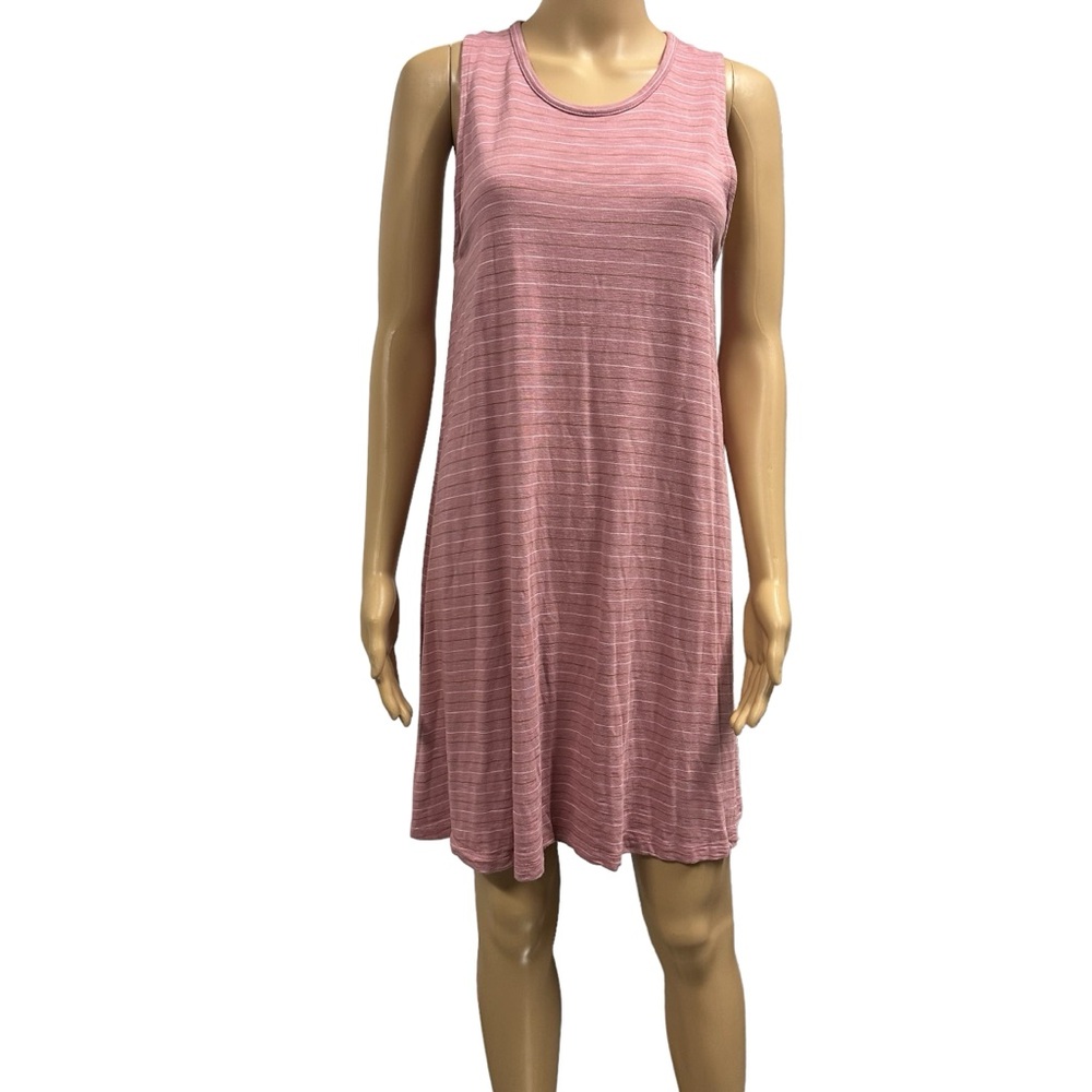 Madewell Highpoint Sleeveless Tank Dress Striped Weathered Berry Womens Large